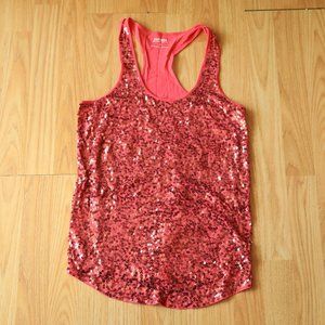 Express - Coral sequin tank top!